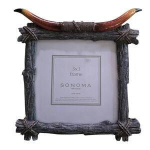 Longhorn photo frame Sonoma 3x3 Picture frame ceramic resin western cowboy Rodeo